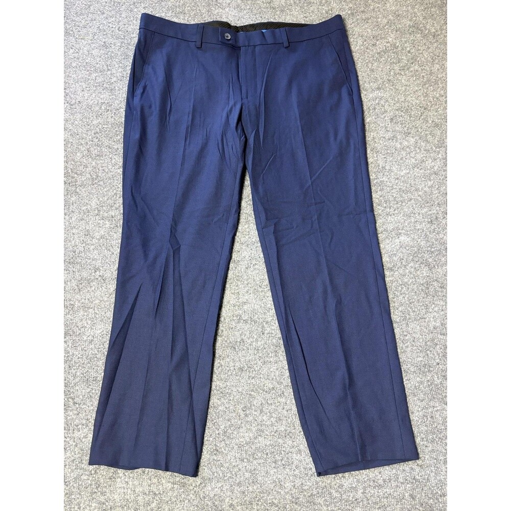 Egara Dress Pants Mens 39x31 Blue Regular Fit Flat Front Business Office